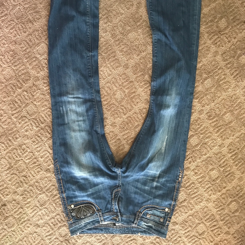 Rose Royce jeans boot cut 30 11/12 leather accents - Picture 4 of 8